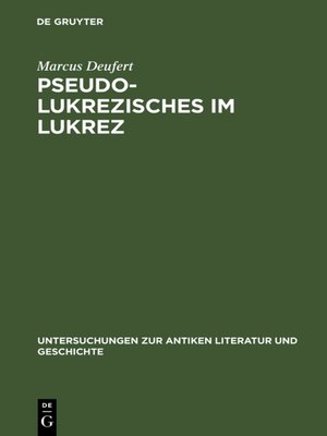 cover image of Pseudo-Lukrezisches im Lukrez